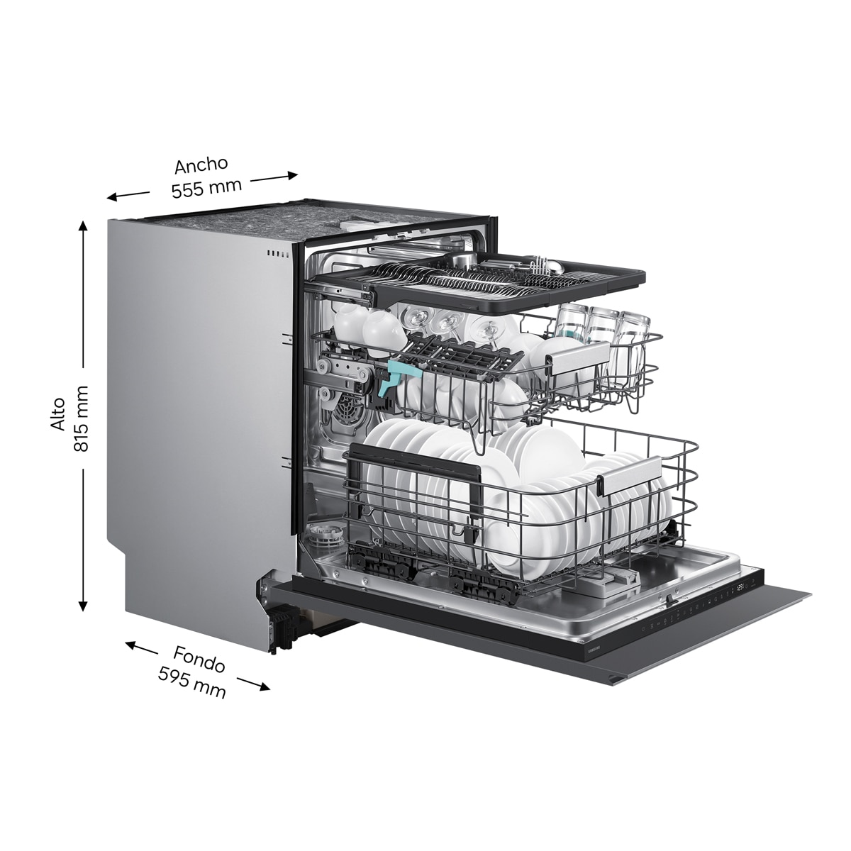 Lavavajillas Samsung Integrable Bespoke AI 60 cm 14 cubiertos Clase B - DW80H73WBI0U1 - Acero Inox Acero Inox-2