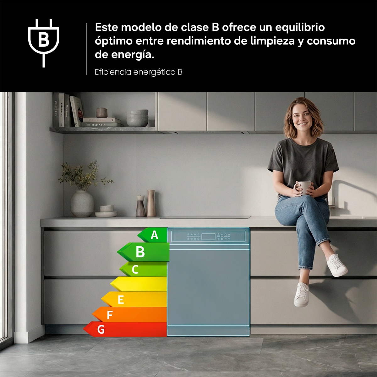 Lavavajillas Samsung Integrable Bespoke AI 60 cm 14 cubiertos Clase B - DW80H73WBI0U1 - Acero Inox Acero Inox-8