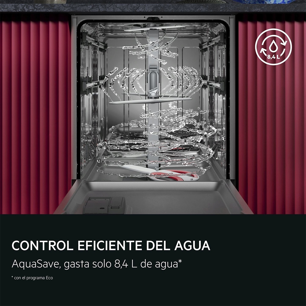 Lavavajillas integrable AEG, 14 servicios, bandeja cubiertos, extrasilencioso, 60 cm, Serie 8000 - GI8200A2SG 16