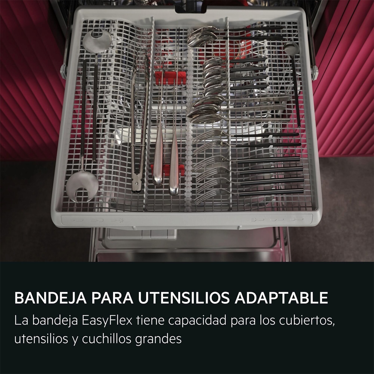 Lavavajillas integrable AEG, 14 servicios, bandeja cubiertos, especial cristal, 60cm, Serie 6000, - GI6200B2SN 6