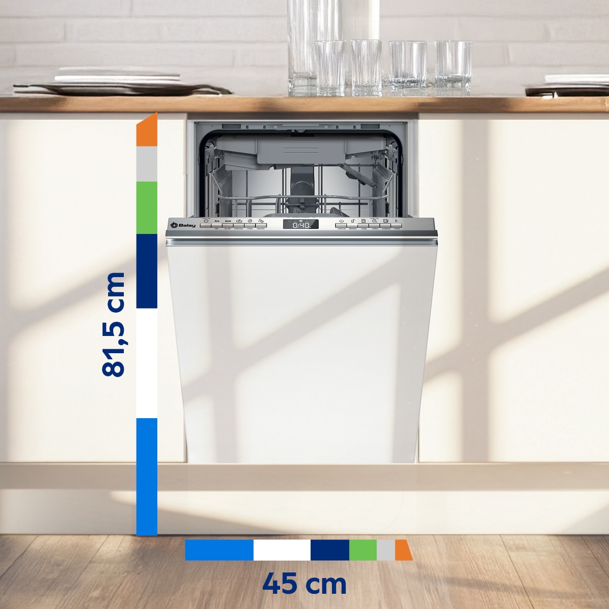 Imagen 2 de Lavavajillas integrable Balay 10 servicios, 45 cm de ancho, InfoLight - 3VT5332DA