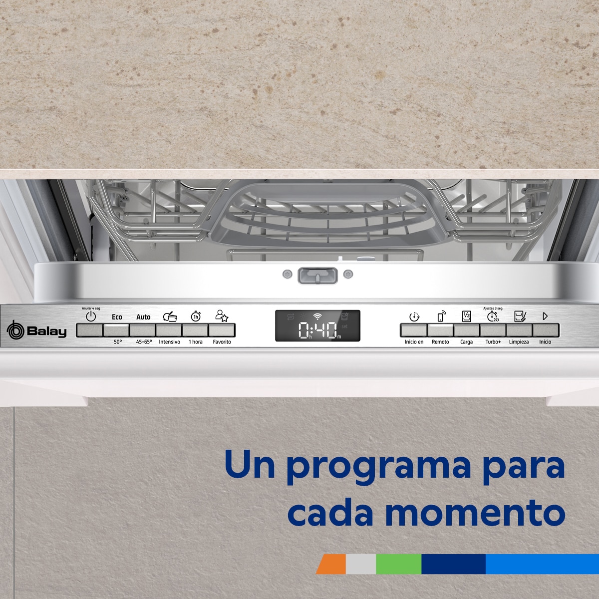 Imagen 14 de Lavavajillas integrable Balay 10 servicios, 45 cm de ancho, InfoLight - 3VT5332DA