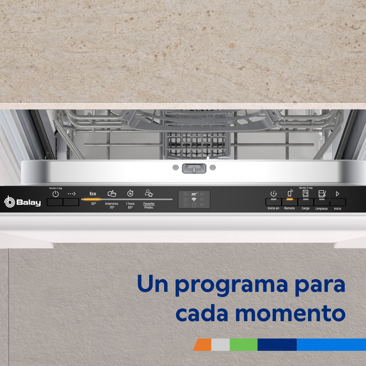 Imagen 12 de Lavavajillas integrable Balay 10 servicios, 45 cm de ancho, Media Carga - 3VT4032NA