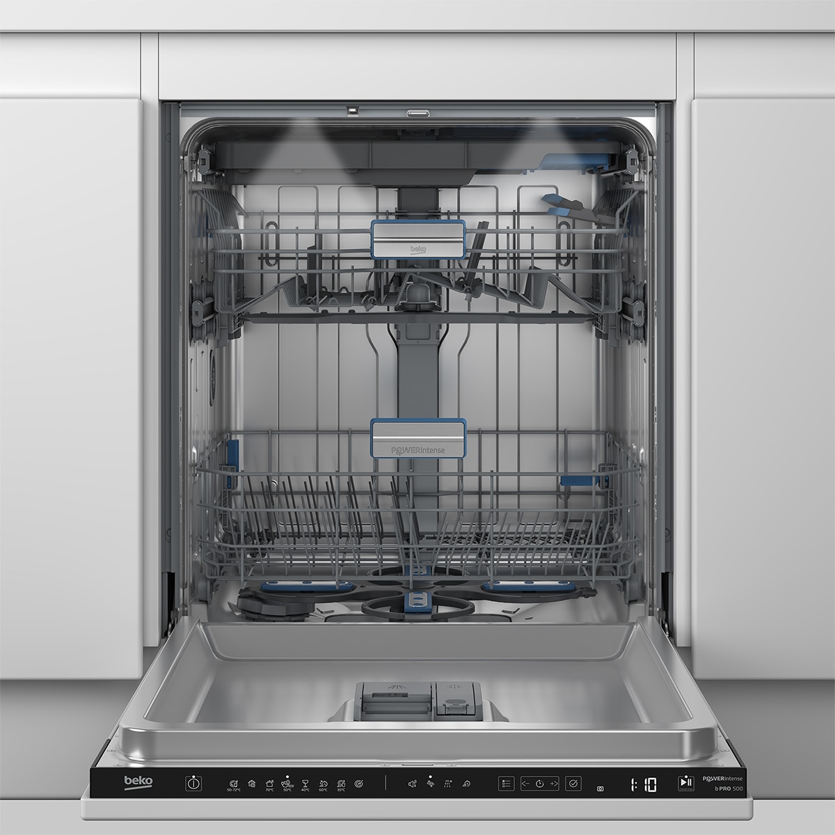 Imagen 3 de Lavavajillas Integrable Beko Power Intense, 15 servicios, 60 cm, 3ª Bandeja - BDIN38542P