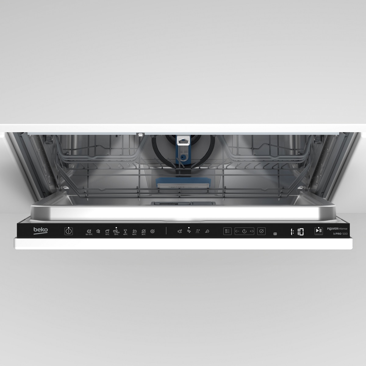 Imagen 9 de Lavavajillas Integrable Beko Power Intense, 15 servicios, 60 cm, 3ª Bandeja - BDIN38542P