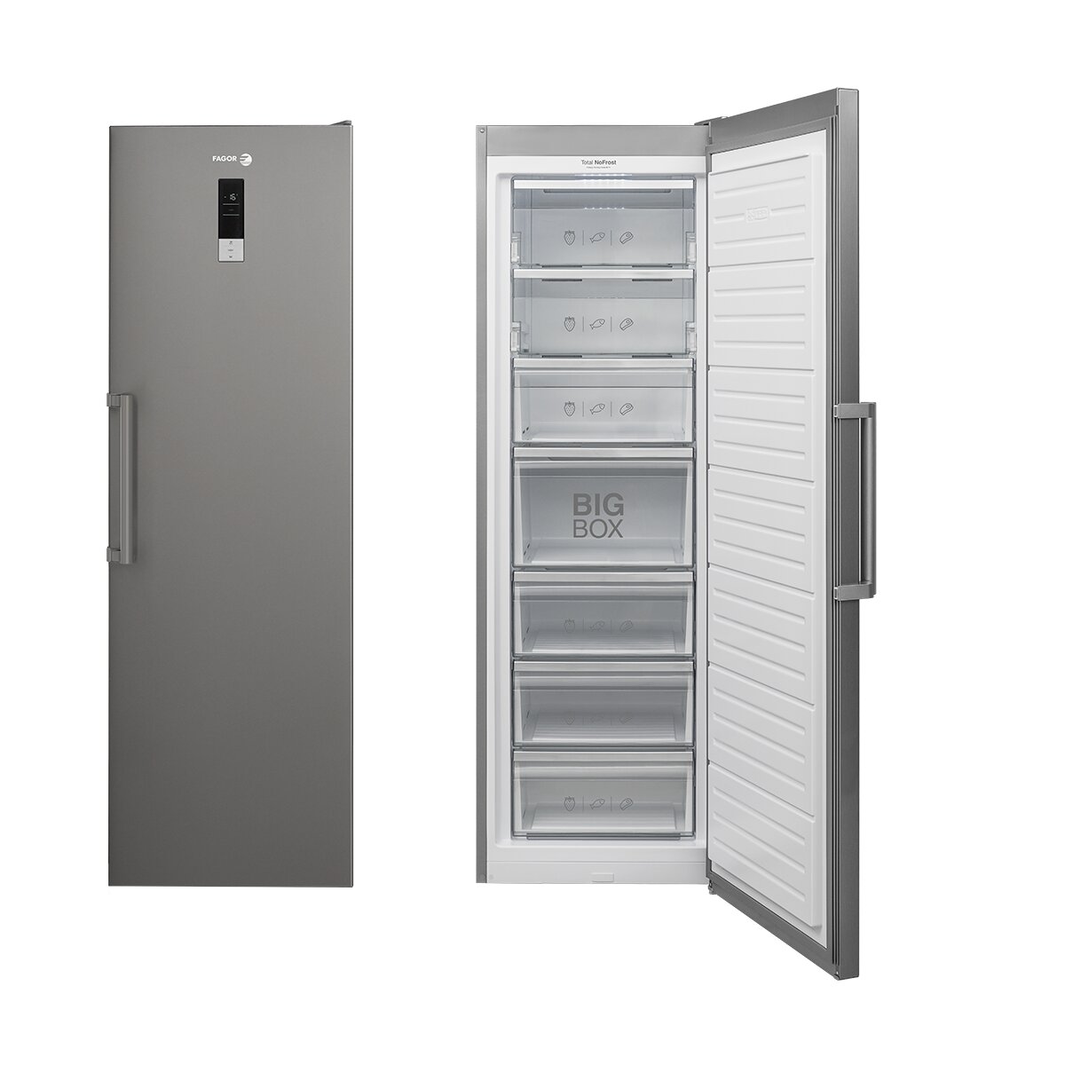 Arca Congeladora Vertical Fagor 3ZFK-1875X No Frost e de 186 cm - Inox Aço inoxidável-2