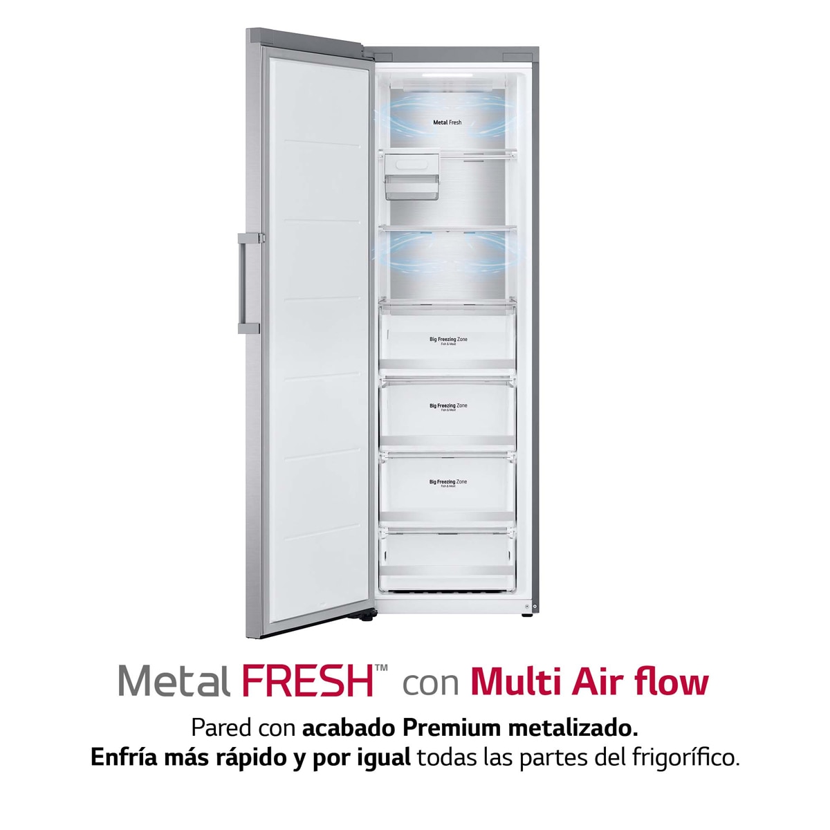 Congelador vertical LG Total No Frost, 186 cm, 324 l, inox- GFM61MBCSF Inox-5