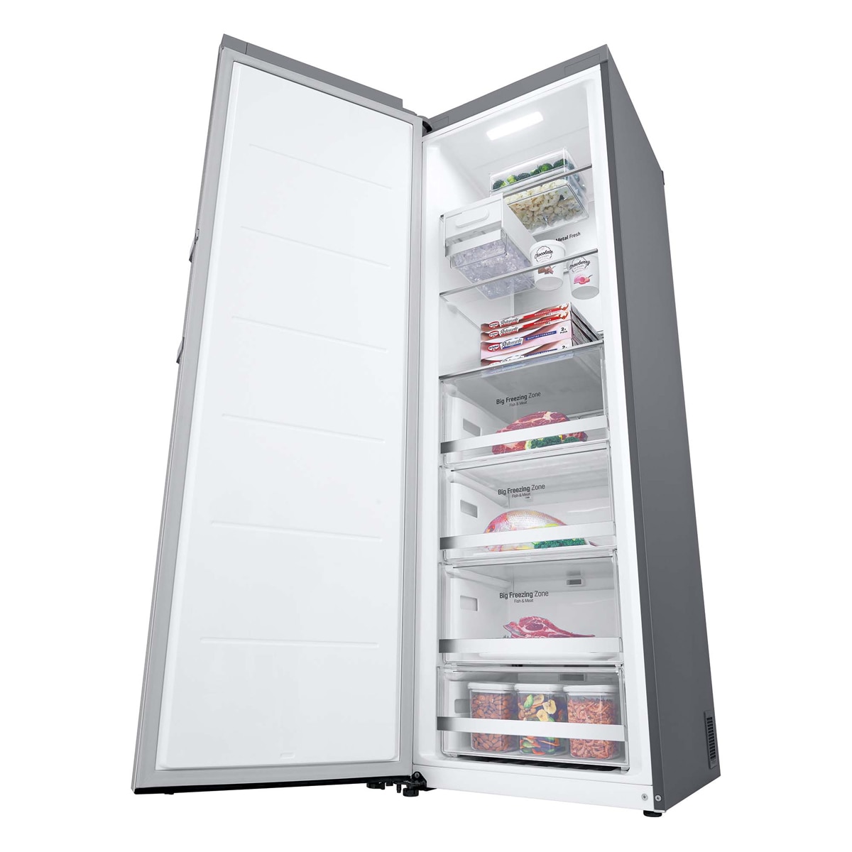 Congelador vertical LG Total No Frost, 186 cm, 324 l, inox- GFM61MBCSF Inox-11