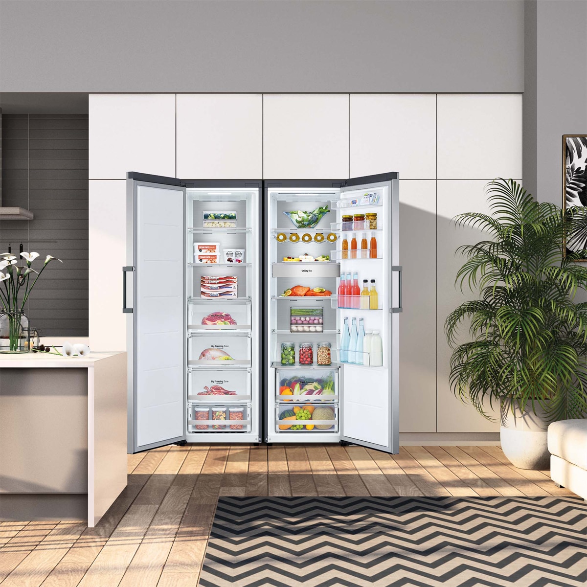 Congelador vertical LG Total No Frost, 186 cm, 324 l, inox- GFM61MBCSF Inox-15