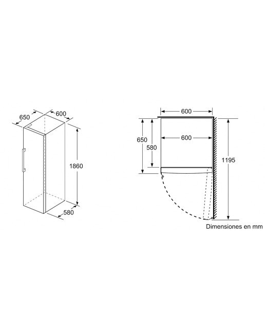 Arca Congeladora Vertical Bosch Serie 4 GSN36VIEP No Frost de 186 cm - Inox Aço Inoxidável Anti-Impressões Digitais-3