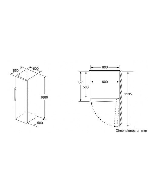 Arca Congeladora Vertical Balay 3GFE564ME No Frost de 186 cm - Inox Look Inox-3