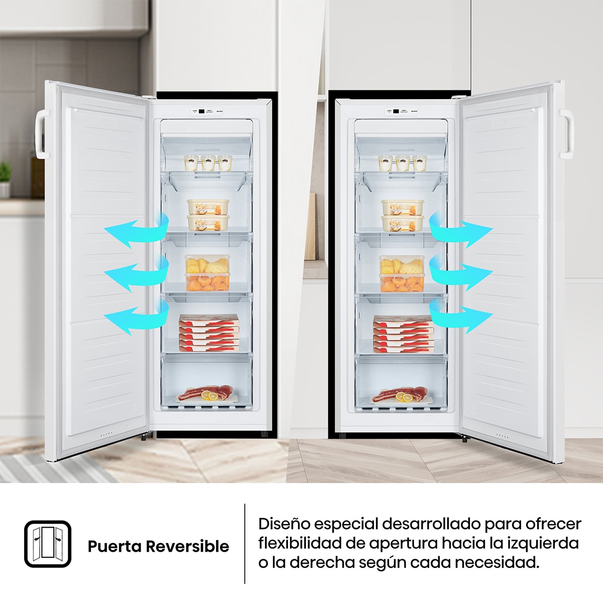 Imagen 8 de Congelador vertical Hisense No frost, Multi Airflow - FV191N4AW2 - Blanco Blanco