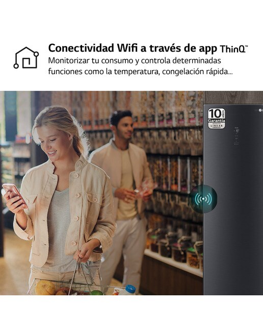 Congelador vertical LG 186 cm, 355 l, Multi Air Flow - GFM61MCCSF - Negro mate Negro mate-13