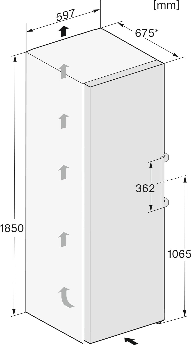 Arca Congeladora Vertical Miele FNS 4782 D edt/cs NoFrost para Combinação Side-by-Side e de 185,5 cm - Inox CleanSteel Aço inoxidável-4