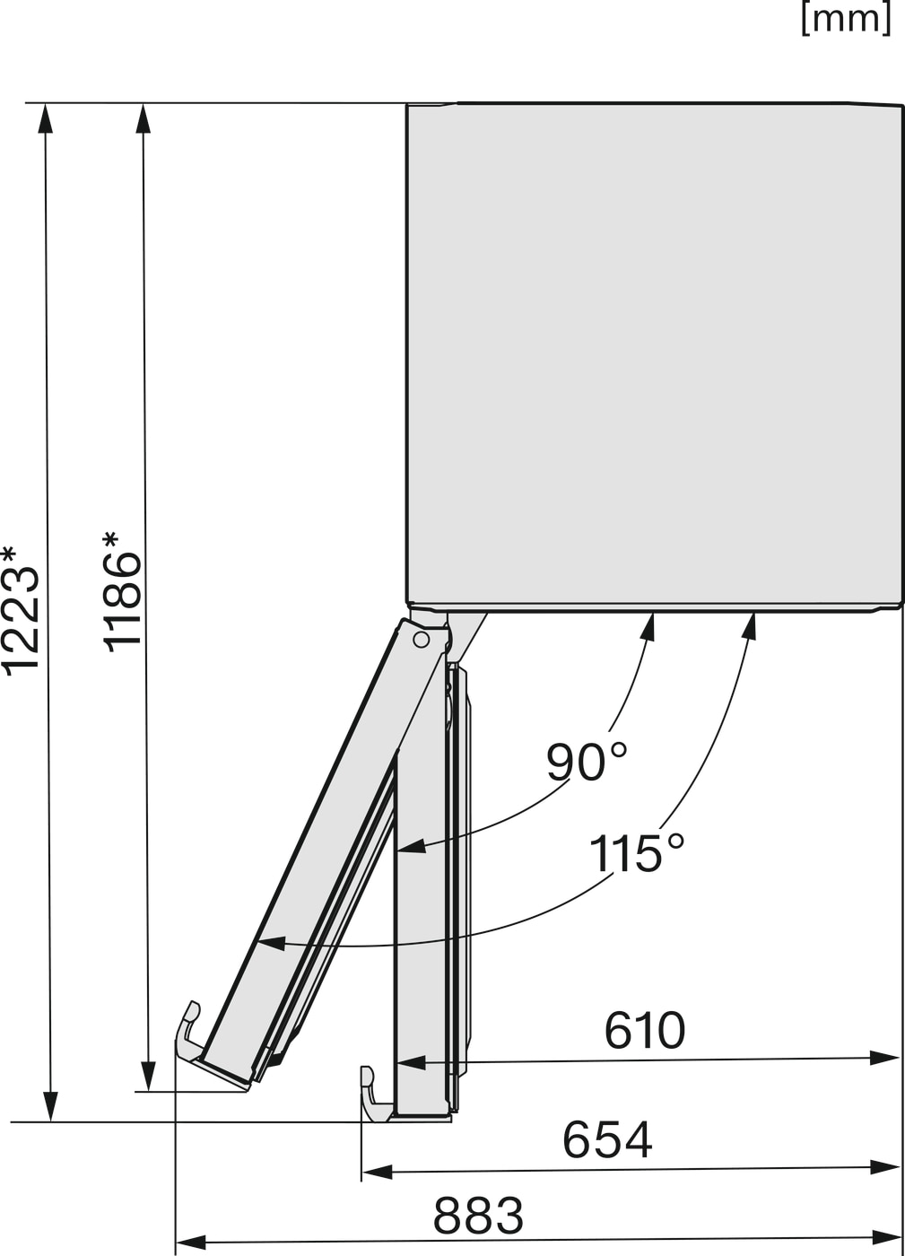 Arca Congeladora Vertical Miele FNS 4782 D edt/cs NoFrost para Combinação Side-by-Side e de 185,5 cm - Inox CleanSteel Aço inoxidável-10