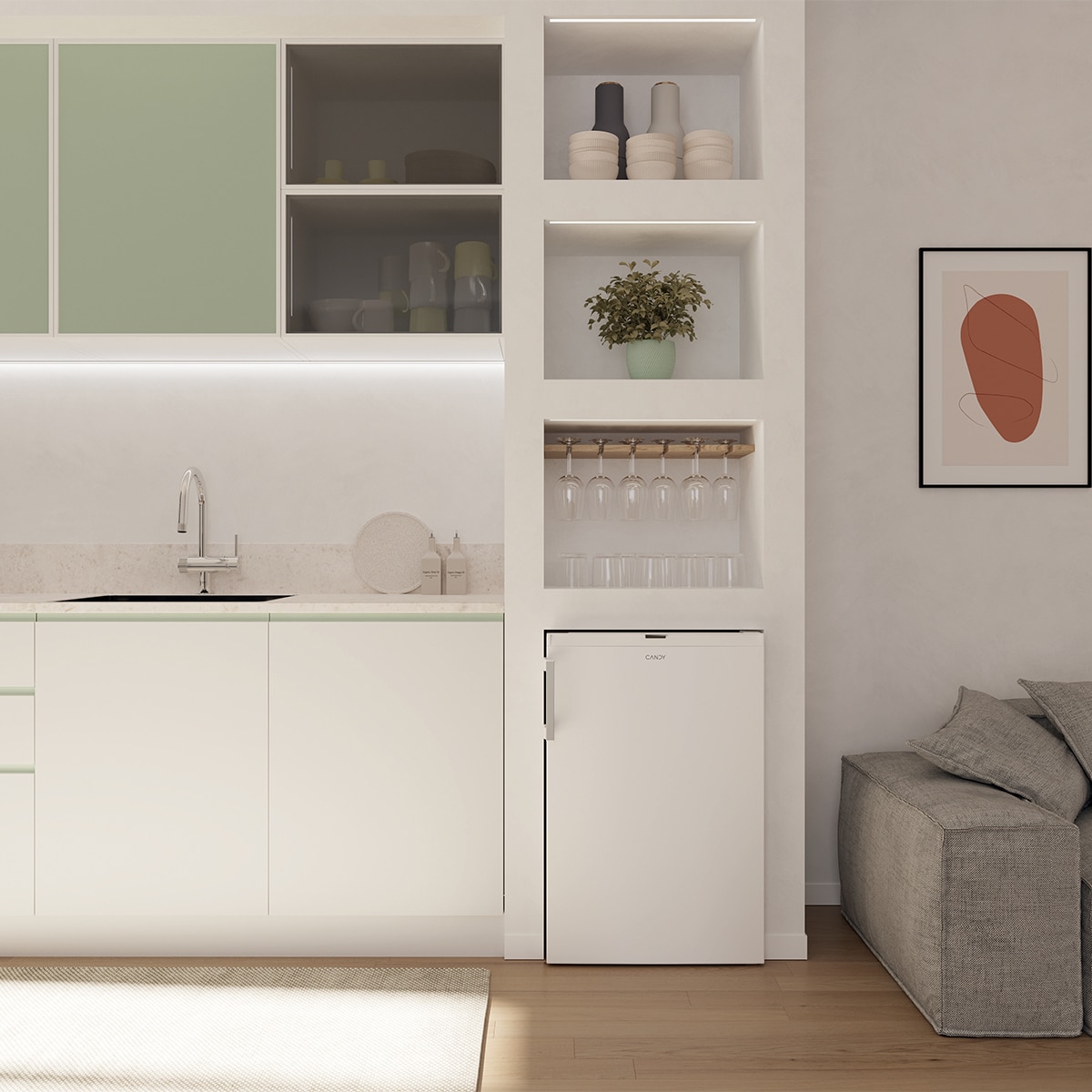 Congelador vertical Candy - CNUQ2L58EWH Blanco-10