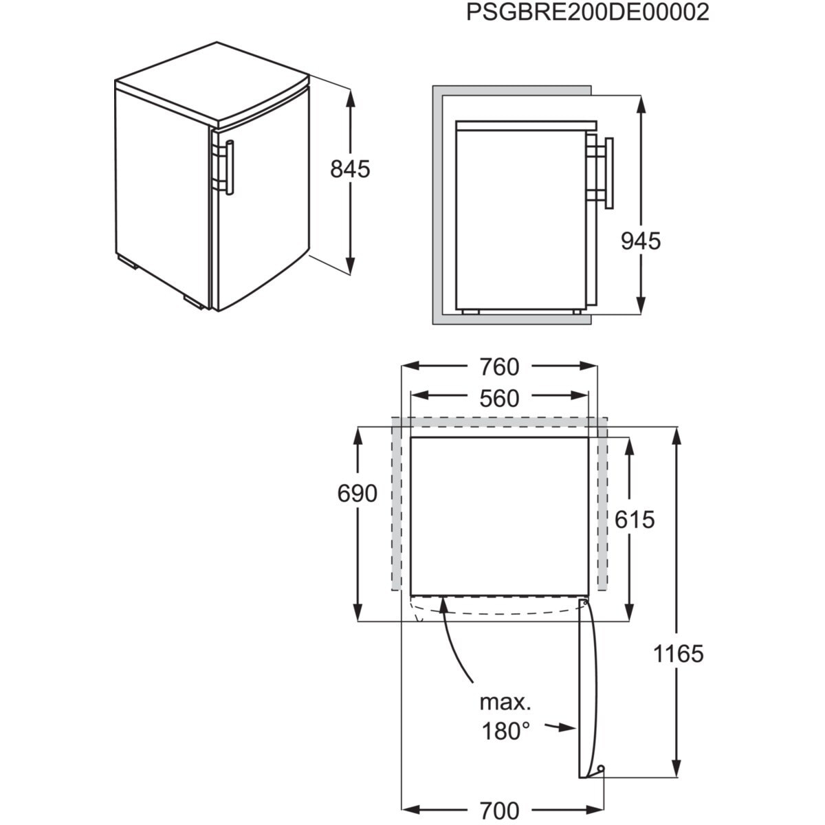 Congelador mini vertical AEG - ATB48E1AW Blanco-2