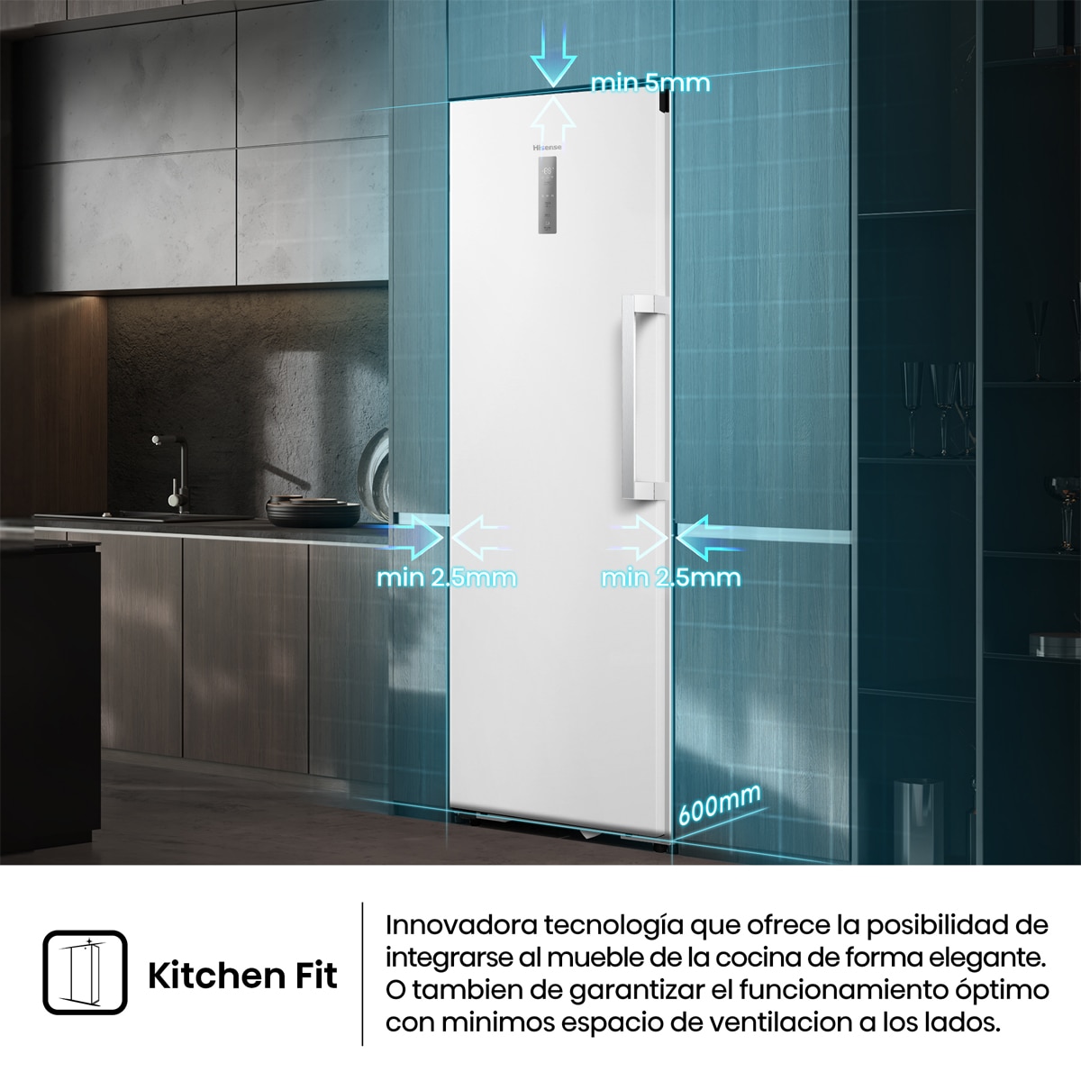 Congelador 1 puerta Hisense  Kitchen Fit, Total No Frost - FT3K310SEWE1 Blanco-6