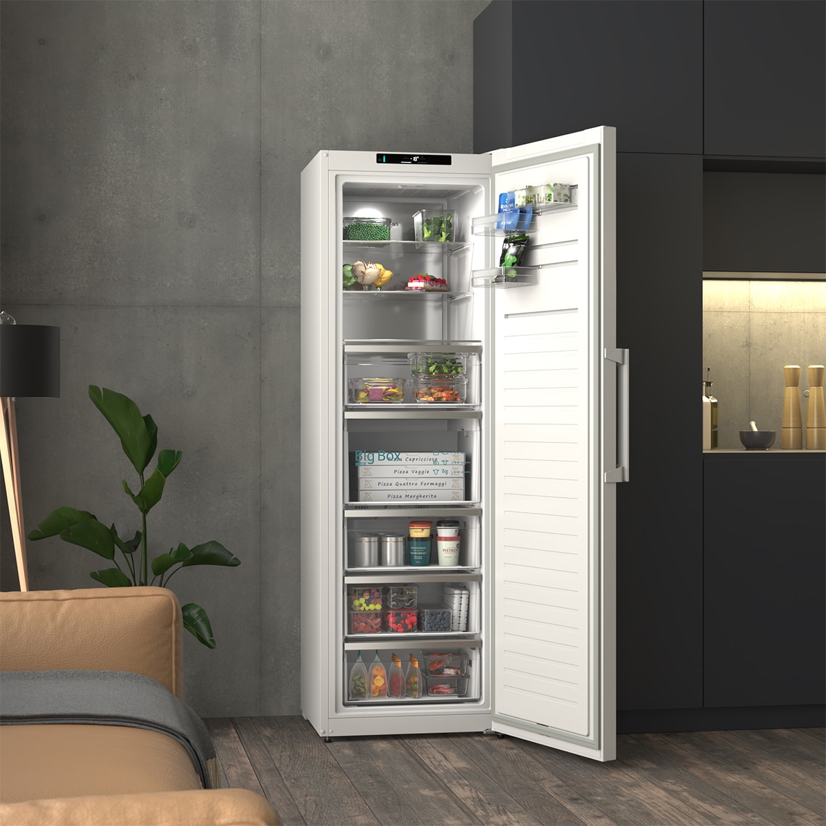 Arca Congeladora Vertical Siemens GS36NVWDG Total No Frost de 1 Porta Branco-3