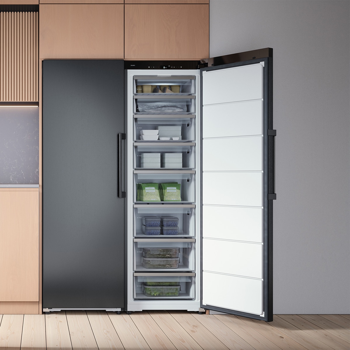 Arca Congeladora Vertical Asko RFF586KNCB1 Flush Integration, No Frost e de 186 cm Aço preto-6