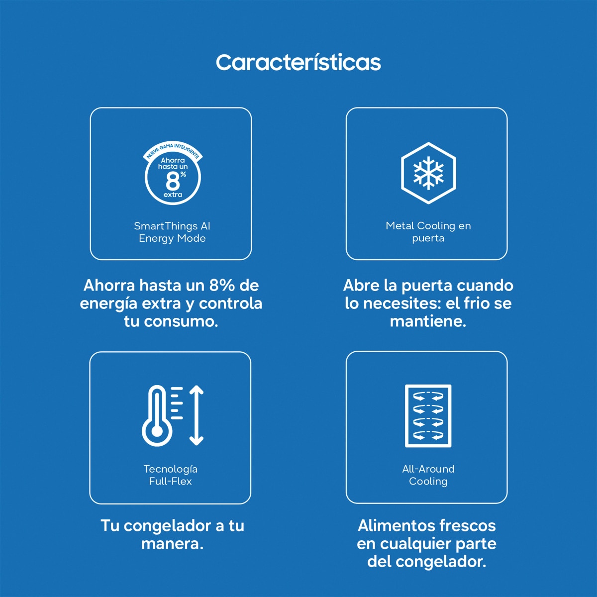 Congelador Vertical Samsung Bespoke AI 186cm 323L Clase E Blanco RZ70H32KEVEF - Blanco Blanco-5