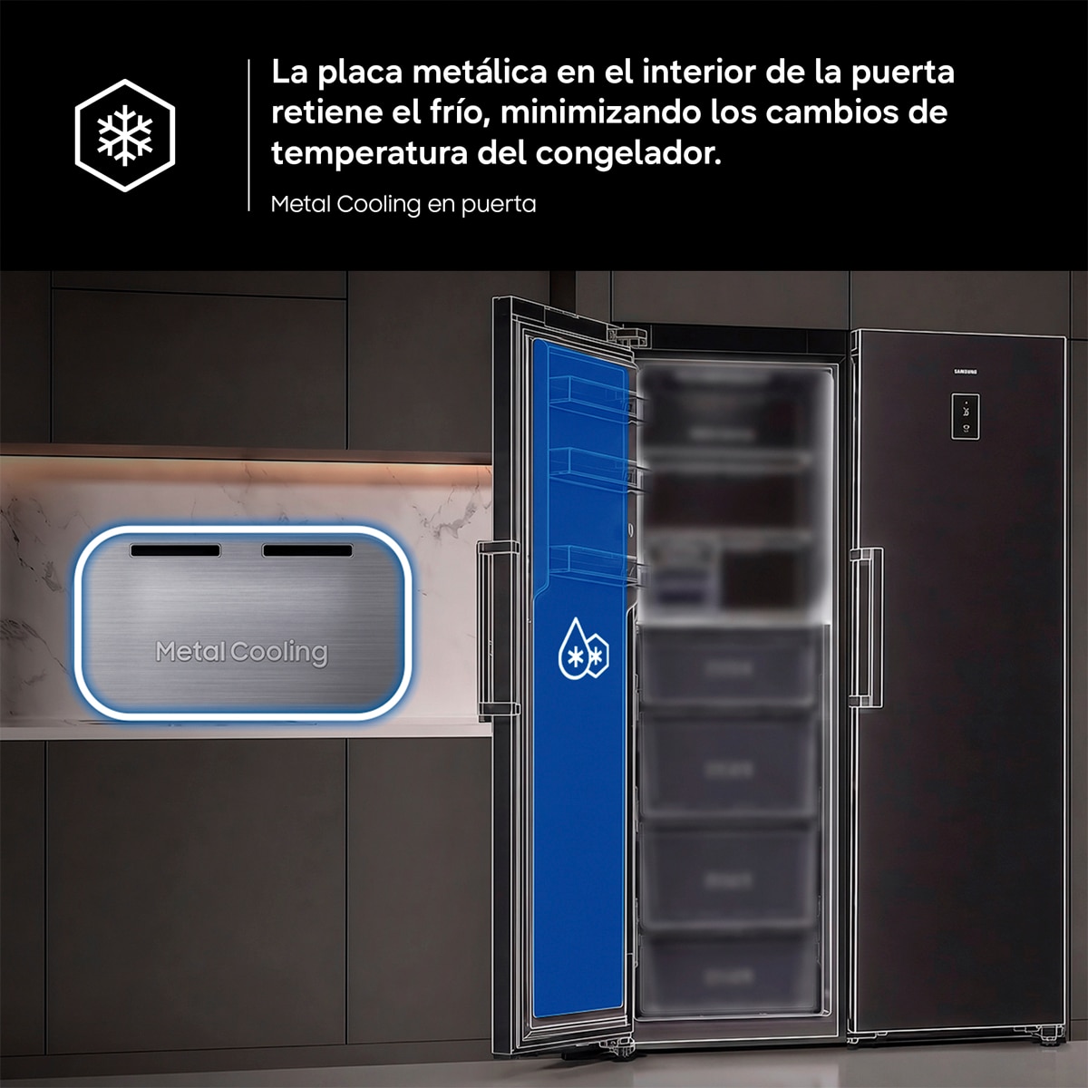 Congelador Vertical Samsung Bespoke AI 186cm 323L Clase E Blanco RZ70H32KEVEF - Blanco Blanco-7