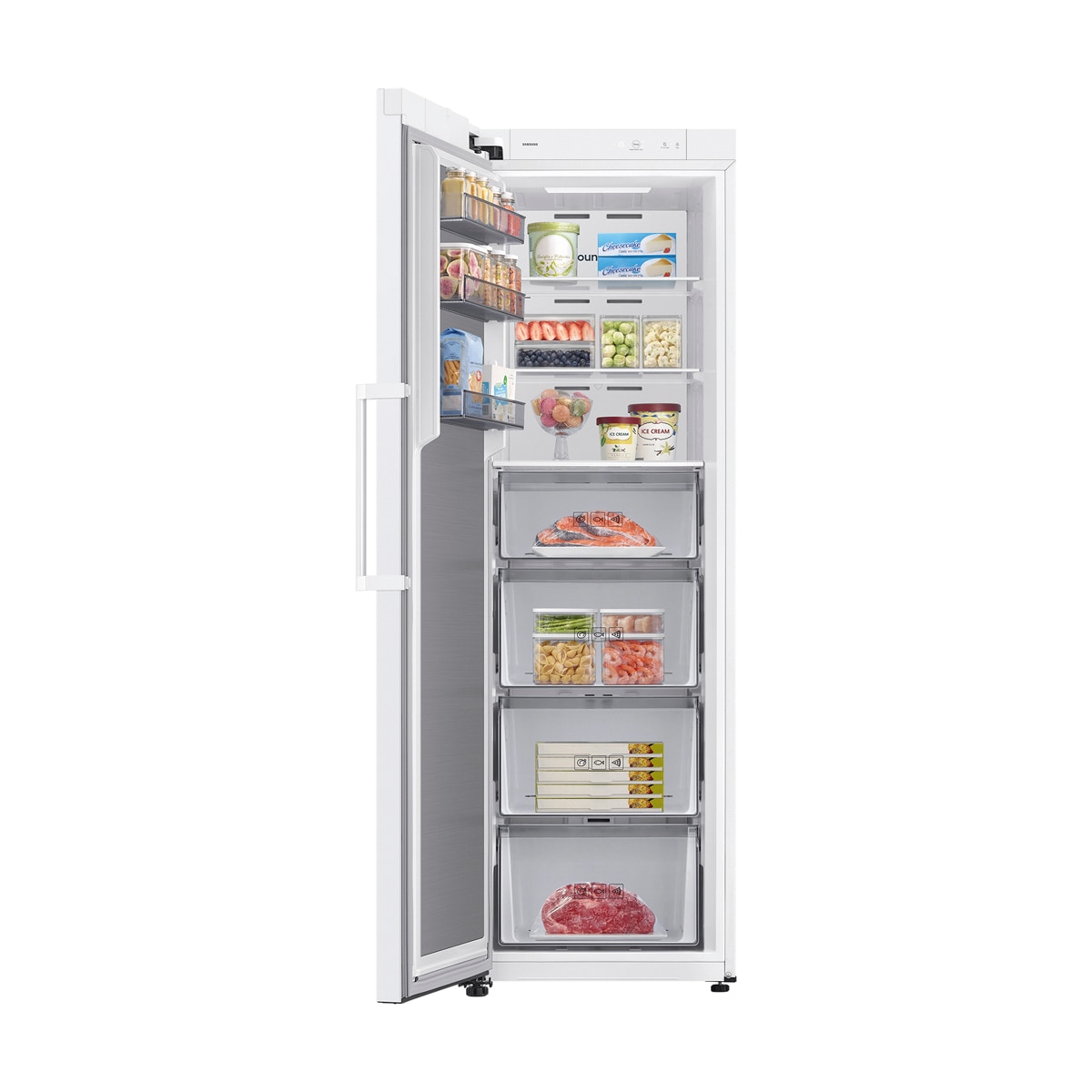 Congelador Vertical Samsung Bespoke AI 186cm 323L Clase E Blanco RZ70H32KEVEF - Blanco Blanco-11