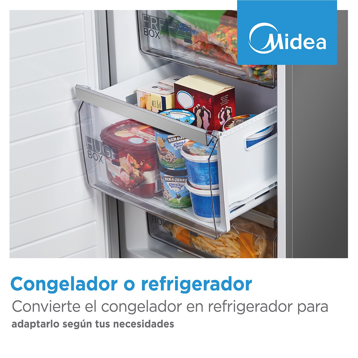 Arca Congeladora Vertical Midea MDRU385MTE46 Total No Frost - Aço Inoxidável Aço inoxidável-5