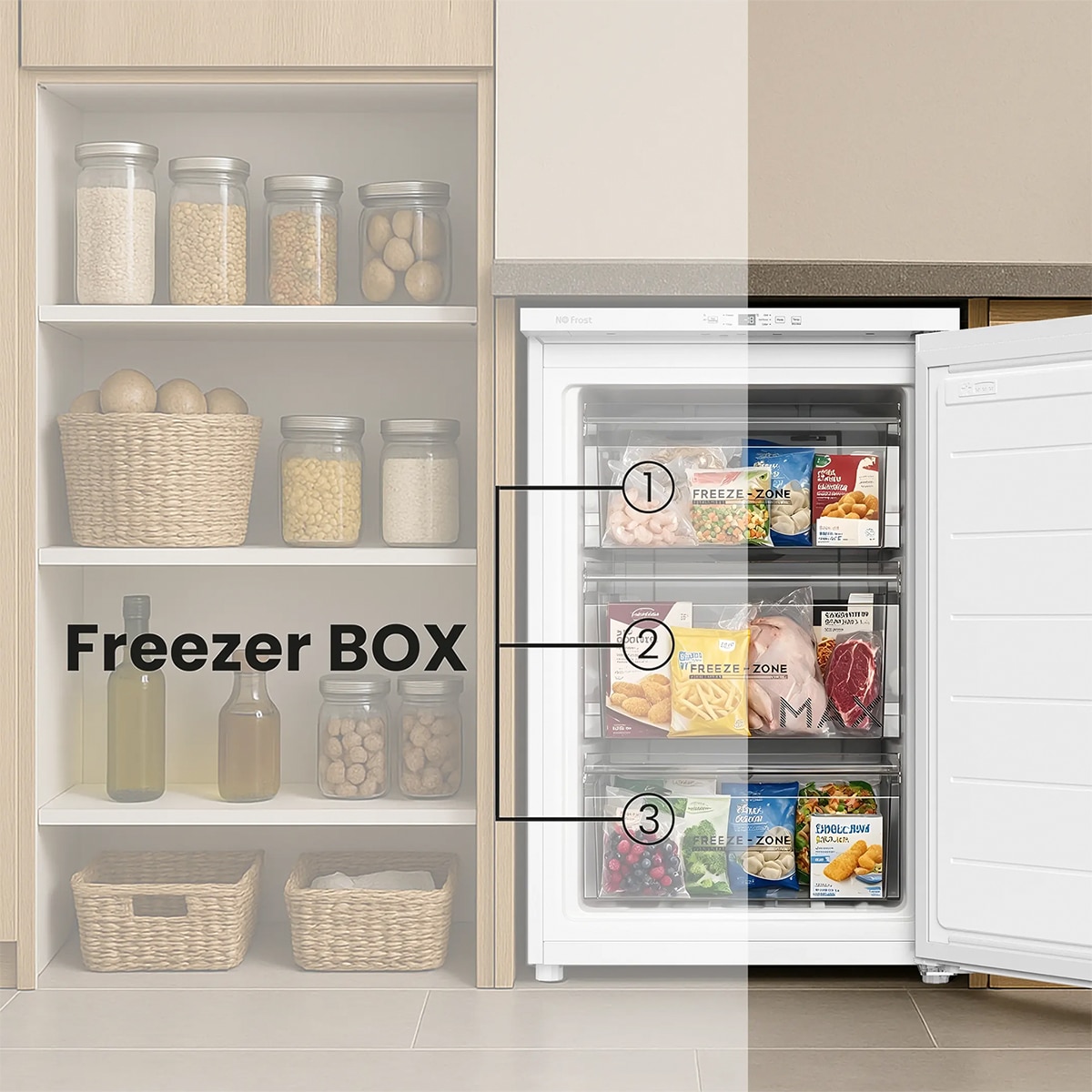 Congelador Vertical Infiniton No Frost, 87 Litros, Clase Energetica D, CV-87L8BDT Blanco-6