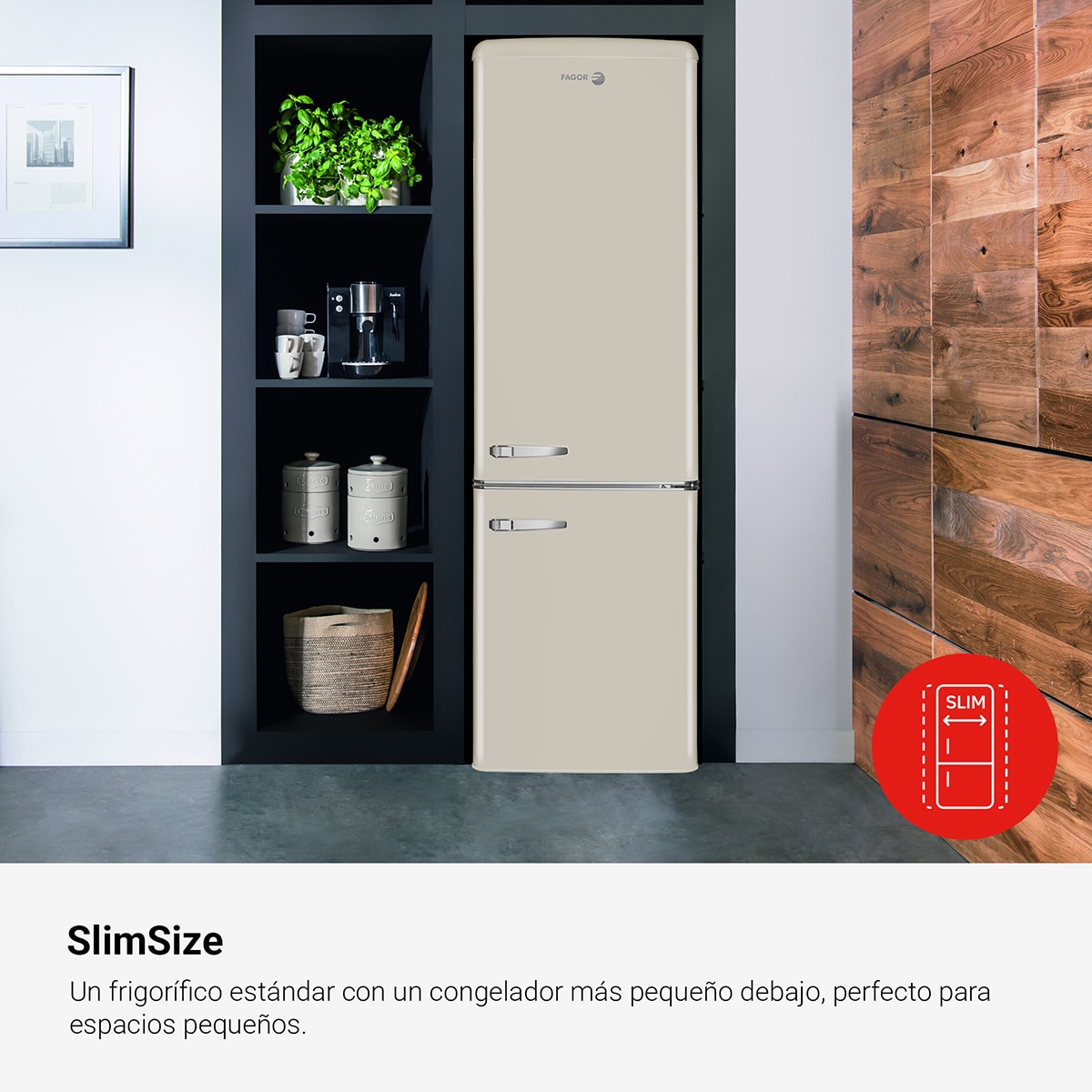 Frigorífico Combinado Fagor 3FFV-1855BG Frio Estático e de 181 cm - Bege Bege-12
