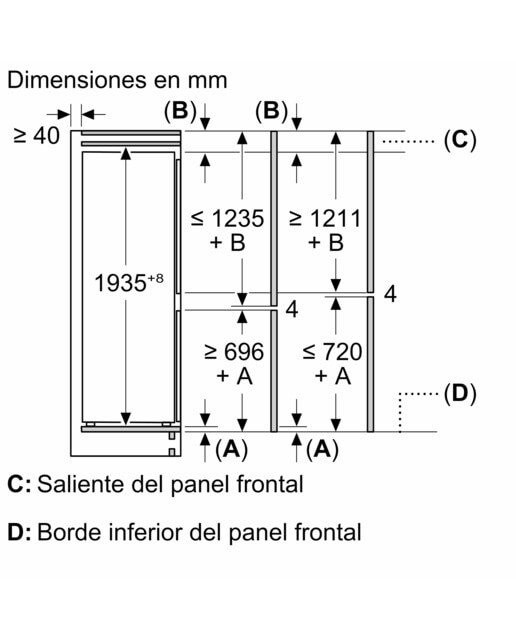 Frigorífico Combinado Encastrável Bosch Série 6 KBN96ADD0 XXL com Fecho SoftClose Branco-10