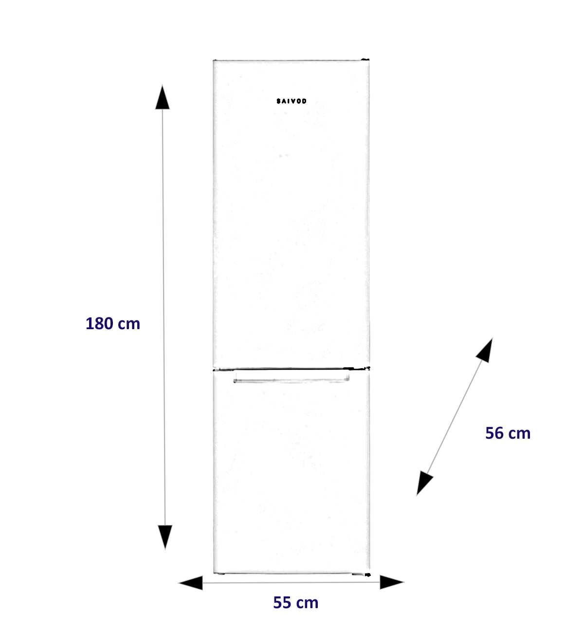Frigorífico Combinado Saivod CC18055DFWE Cíclico - Branco Branco-4