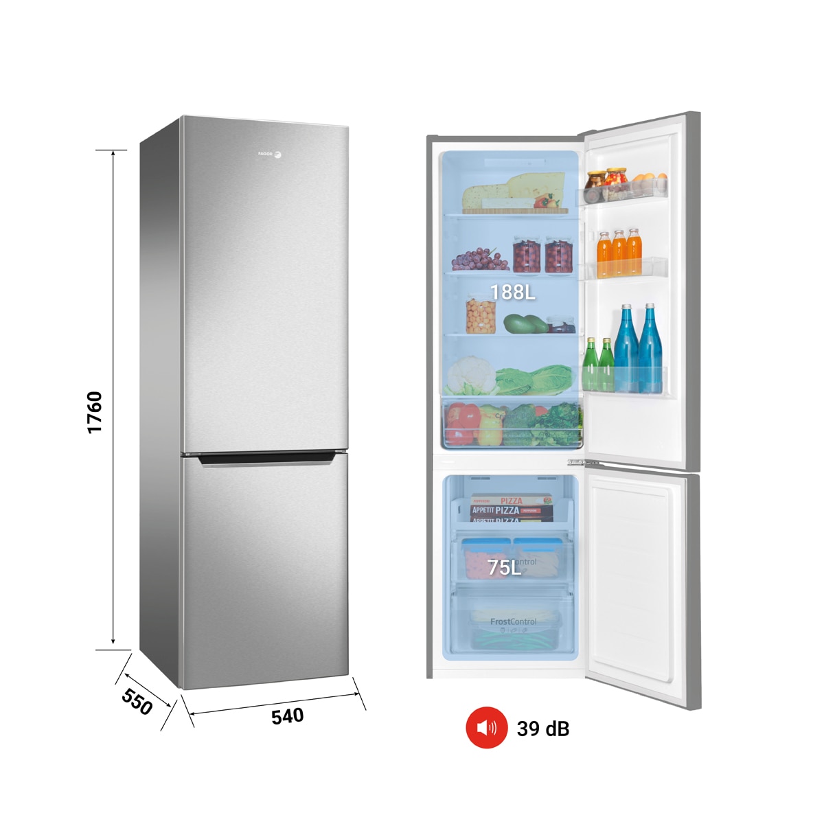 Frigorífico combi Fagor Classic Low Frost - 3FFK-5510X Inox-2