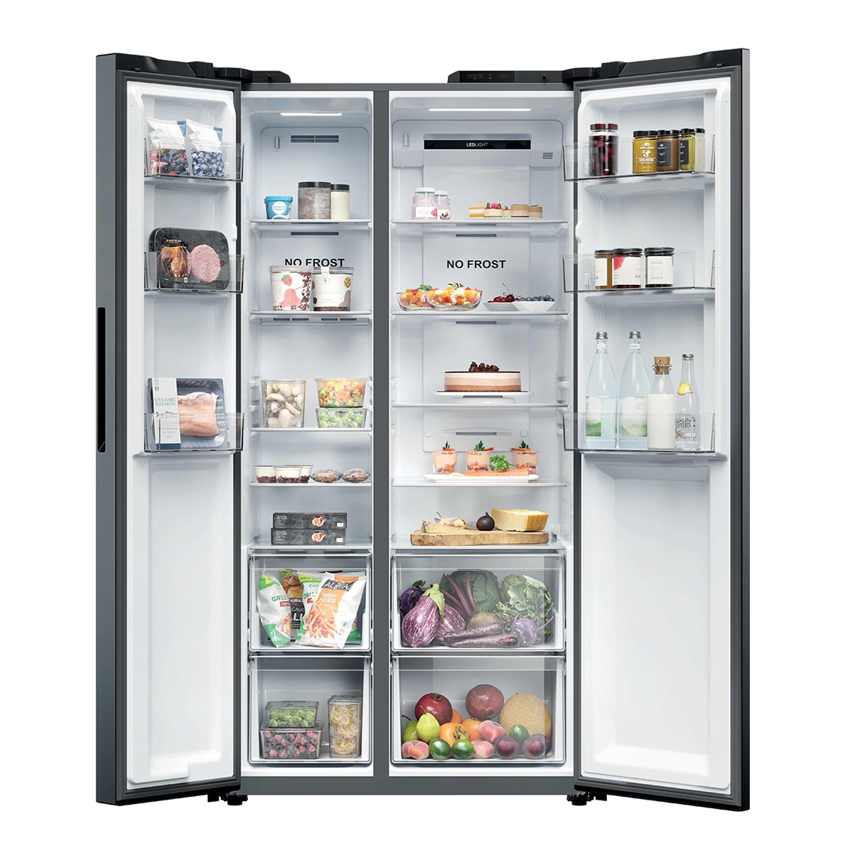 Frigorífico Americano Candy Total No Frost, Side by Side - CNSQ2T918EX Inox-3