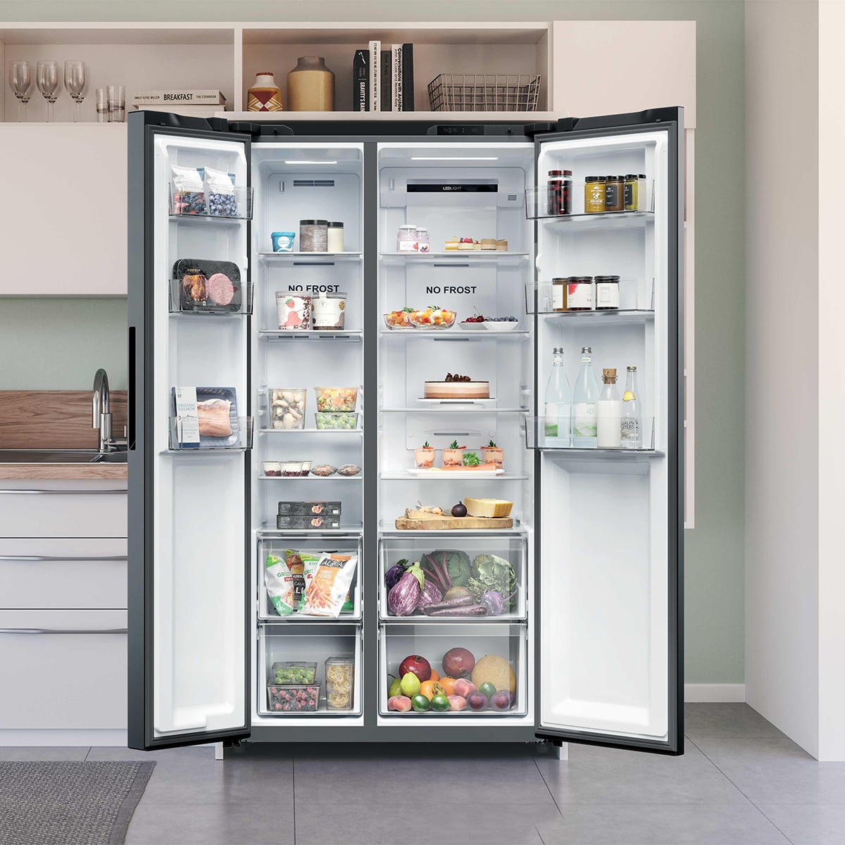 Frigorífico Americano Candy Total No Frost, Side by Side - CNSQ2T918EX Inox-6