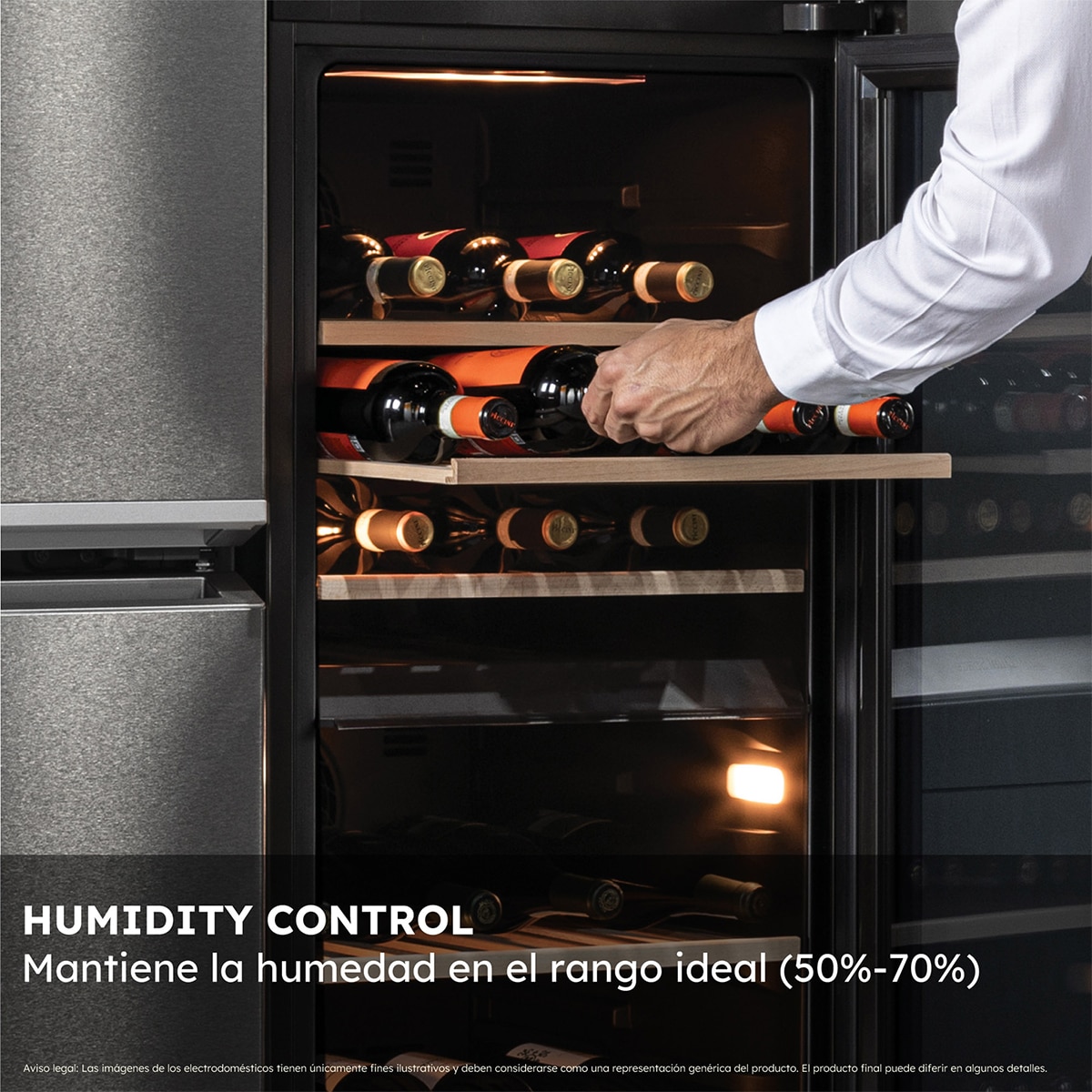 Vinoteca  Haier para 42 botellas Wine Bank 50 Series 7 - HWS42GDAU1 Negro-7