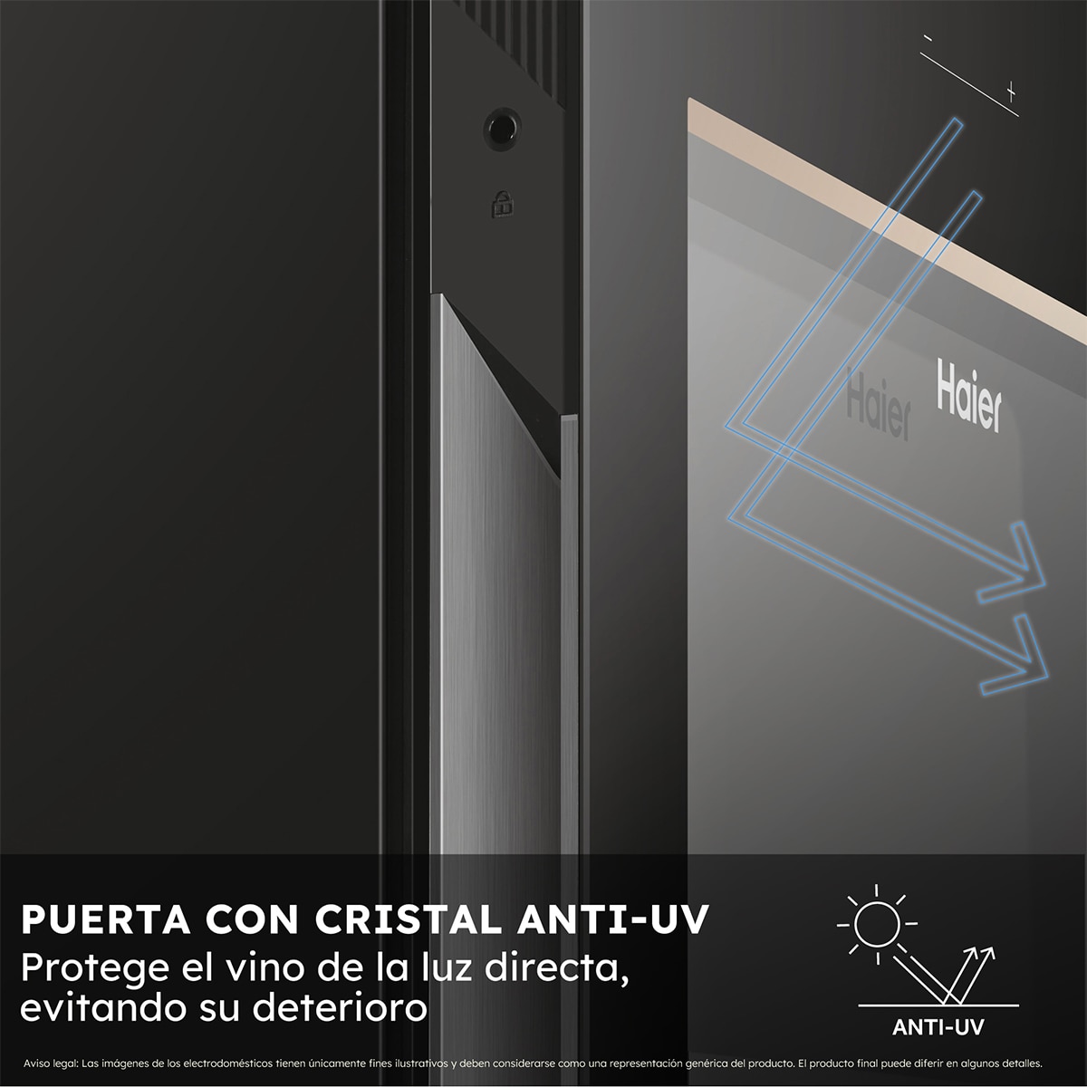 Vinoteca  Haier para 42 botellas Wine Bank 50 Series 7 - HWS42GDAU1 Negro-10