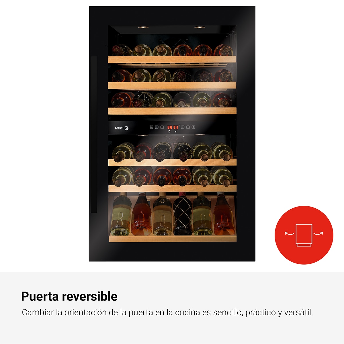 Garrafeira Encastrável Fagor 3WCI-8840N para 57 Garrafas Standard - Preto Preto-4