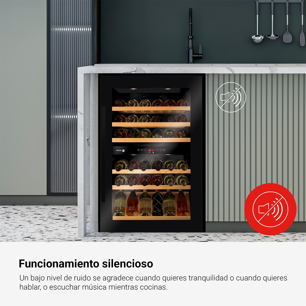 Garrafeira Encastrável Fagor 3WCI-8840N para 57 Garrafas Standard - Preto Preto-10