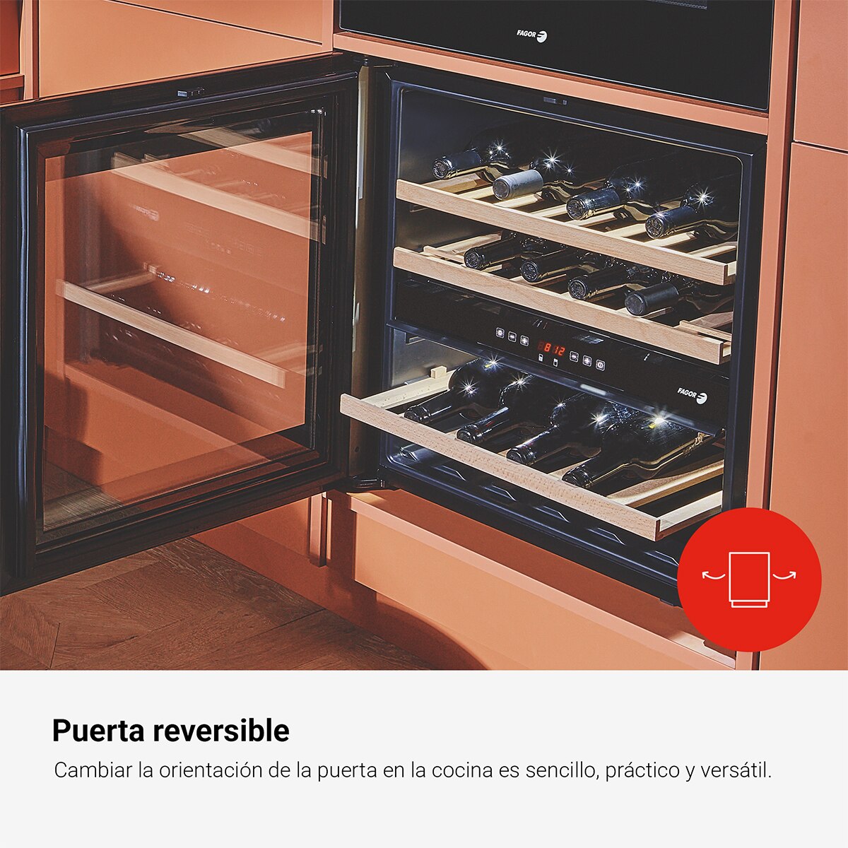 Garrafeira Encastrável Fagor 3WCI-6040N para 34 Garrafas Standard - Preto Preto-4