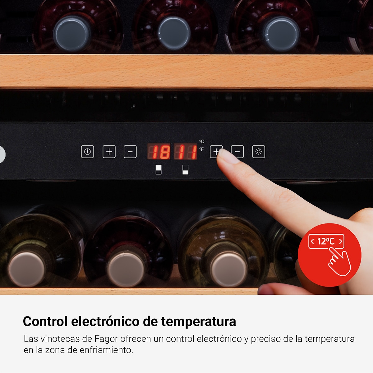 Garrafeira Encastrável Fagor 3WCI-6040N para 34 Garrafas Standard - Preto Preto-9
