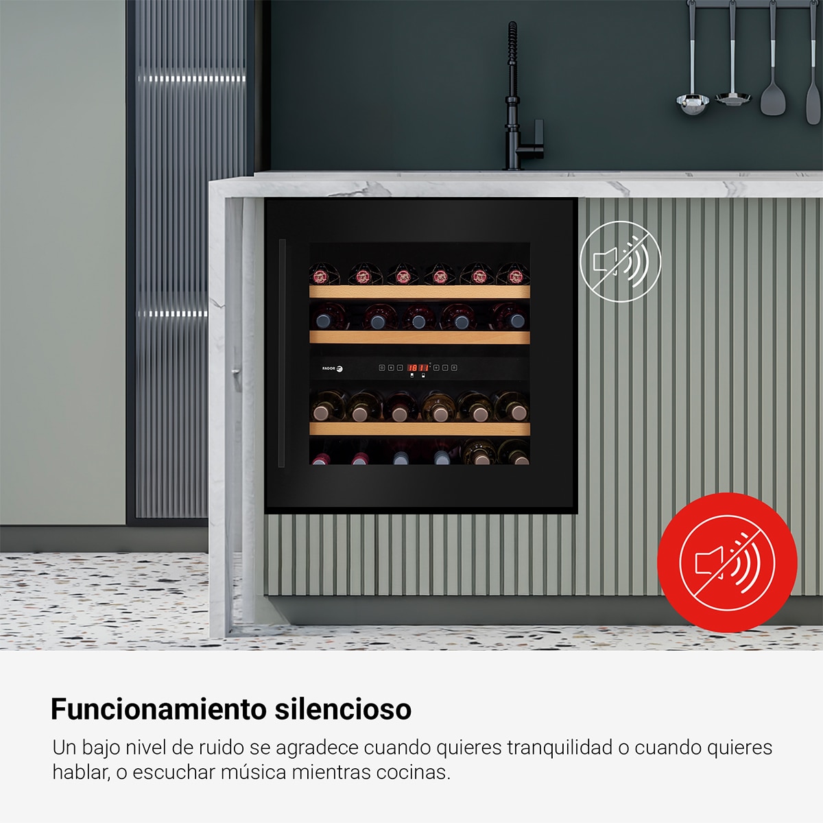 Garrafeira Encastrável Fagor 3WCI-6040N para 34 Garrafas Standard - Preto Preto-10