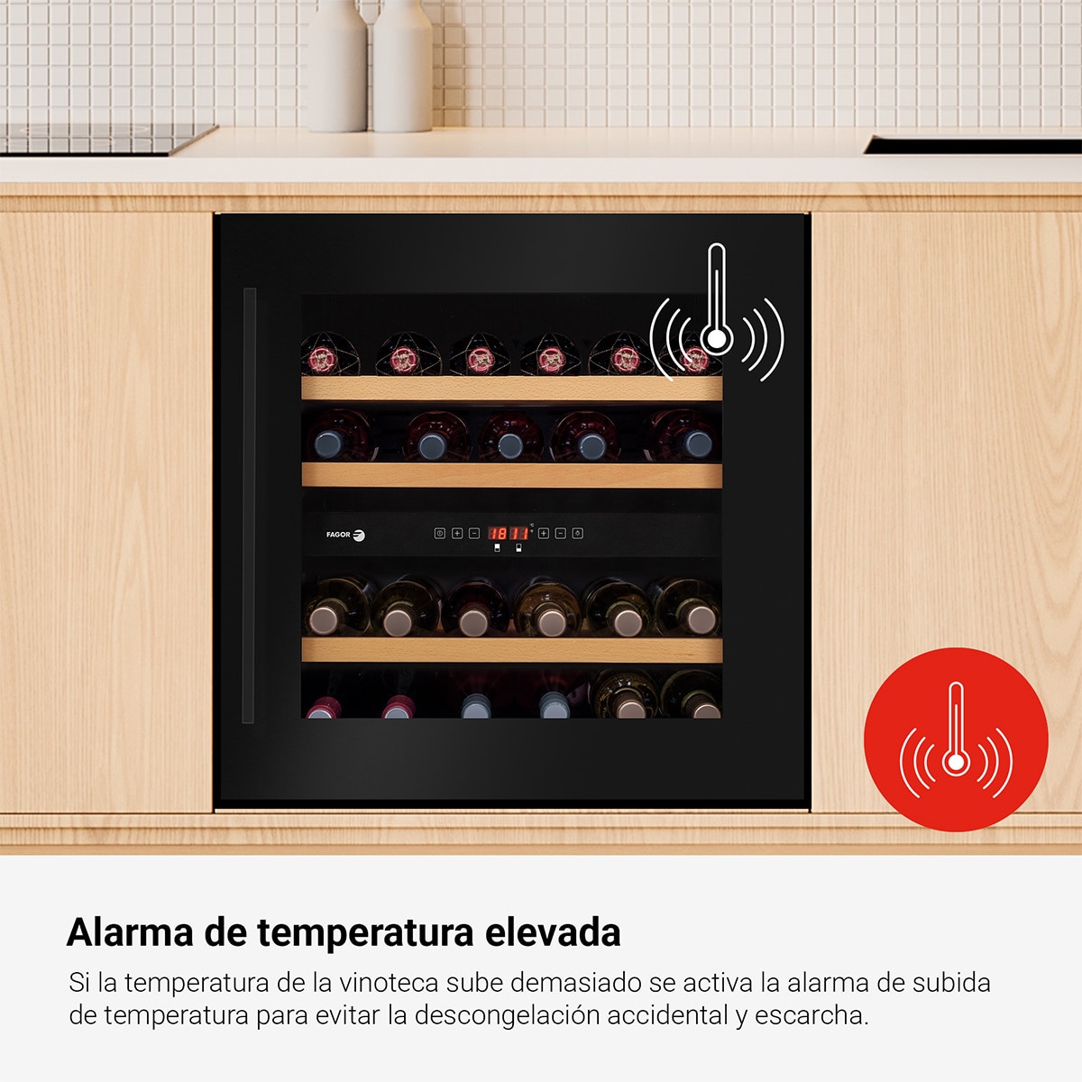 Garrafeira Encastrável Fagor 3WCI-6040N para 34 Garrafas Standard - Preto Preto-11