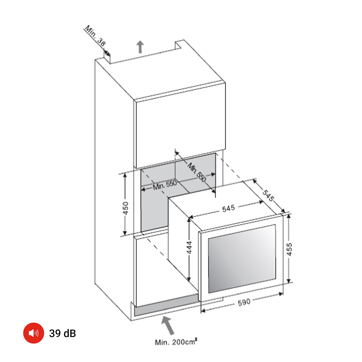 Garrafeira Encastrável Fagor 3WCI-4540N para 24 Garrafas Standard - Preto Preto-2