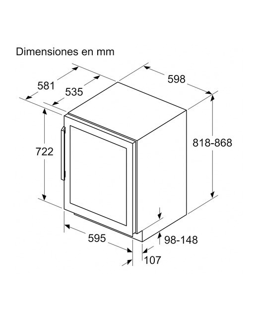 Garrafeira Encastrável Bosch Serie 6 KUW21AHG0 com Porta em Vidro com Capacidade para 44 Garrafas Standard - Preto Preto-2