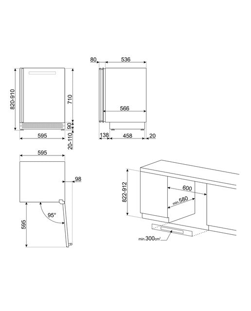 Garrafeira Encastrável Smeg Classica CVI338LX3 Dobradiças à Esquerda e Capacidade para 38 Garrafas Standard e de 82,5 cm - Aço Inoxidável Inox-2