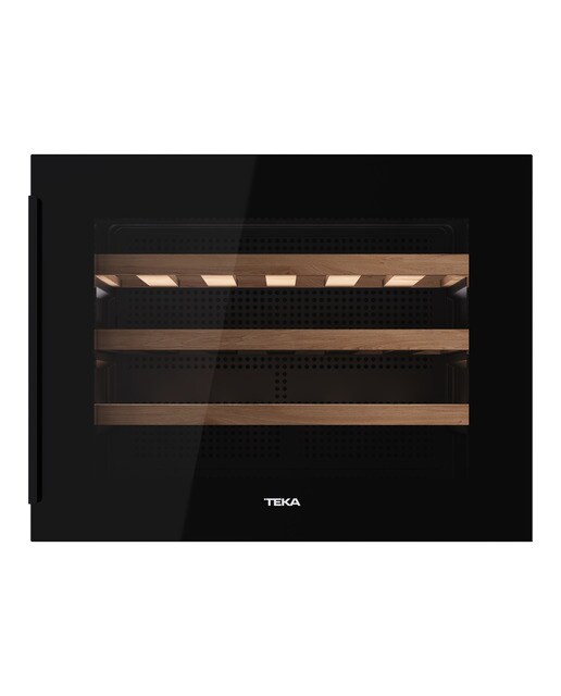 Garrafeira Encastrável Teka RVI 10024 com Capacidade para 24 Garrafas Standard - Vidro Preto Vidro preto-1