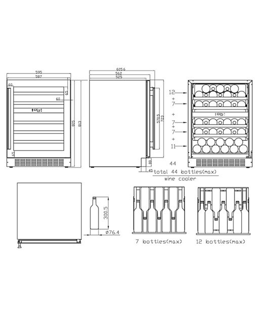 Vinoteca integrable Haier 44 botellas Wine Bank 60 Series 6 - HAKWBD 60 - Negro Negro-5