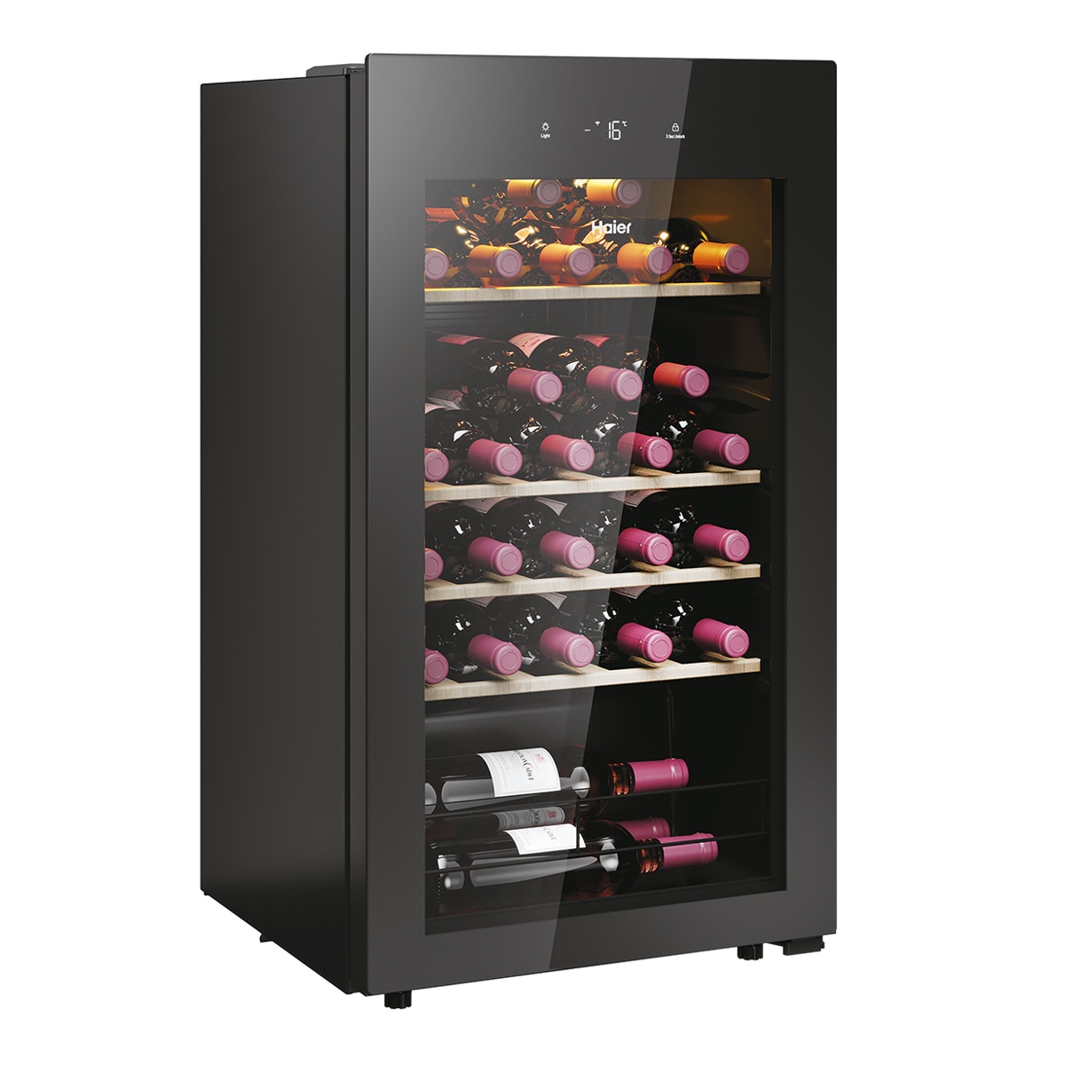 Garrafeira Haier HWS34GGH1 de 1 Zona, Wifi e de 34 Garrafas Standard - Preto Preto-1