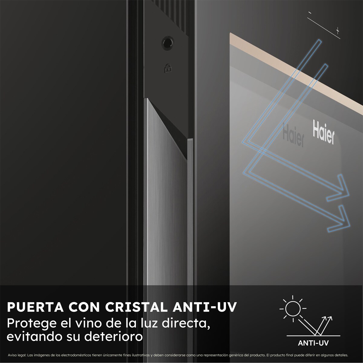 Garrafeira Haier HWS34GGH1 de 1 Zona, Wifi e de 34 Garrafas Standard - Preto Preto-8